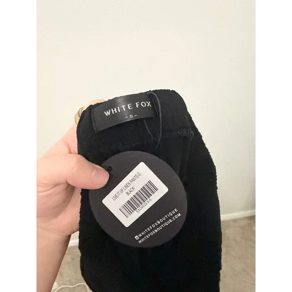 White Fox Live It Up Linen Pants – Black – Size Small - Picture 6 of 6